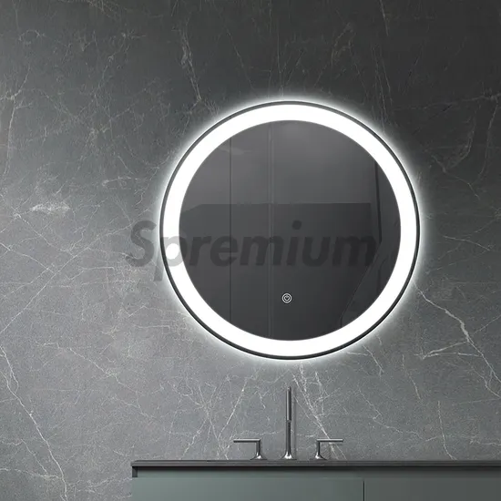 Home Decoration Espejos Round Shape Fogless Glass Styling Mirror Hotel Room Frameless Smart LED Bathroom Wall Vanity Mirrors with Light