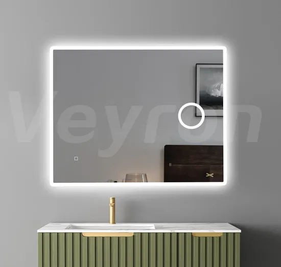 UL Home Decor Round Anti Fog Senor Smart Glass Square Espejos Bath Vanity Wall Mounted Hotel Room Make up Backlit Wash Shaving Dressing LED Bathroom Mirror