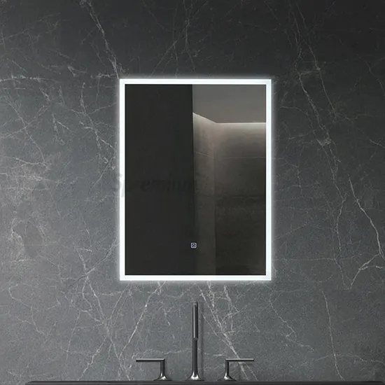 CE ETL Certified Home Decoration Rectangular Fogless Glass Styling Mirror Hotel Room Dressing Acrylic Diffuser Framed Smart LED Bathroom Wall Mirror with Light