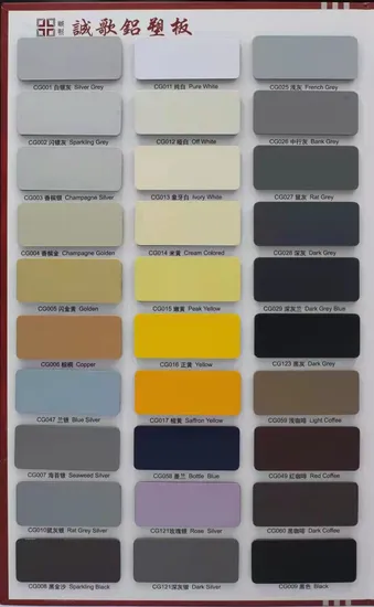 Chengge Color Card for Construction ACP Decorative Bathroom Doors Aluminium Composite Panel