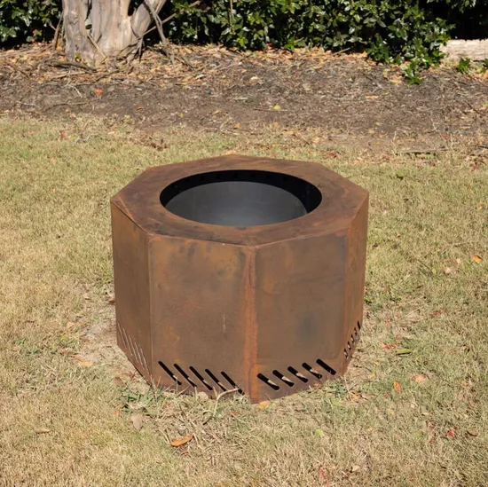 New Design Outdoor Rust Color Corten Steel Smokeless Fire Pit Stove Round Wood Burning Fire Pit