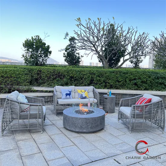 Original Concrete Grey Outdoor Gas Fire Pit Table Czyg011