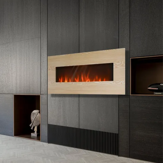 Wholesale Built-in Decorative Wall Mounted Glass Panel Insert Decor Fake Electric Fireplace