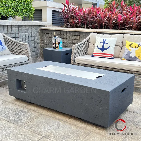Hot Selling Barrel Shape Concrete Gas Firepit/ Outdoor Garden Fire Table