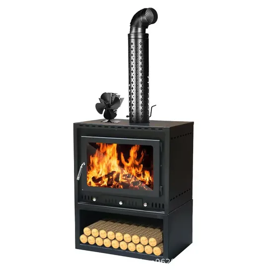 Indoor Freestanding Sheet Metal Fireplace Heater with Adjustable Thermostat and Safety Features