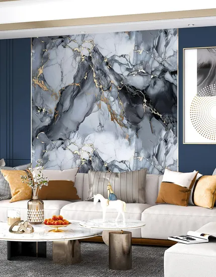New Product PVC Film Pet Material Self Adhesive Marble Wallpaper for Indoor Wall Decoration