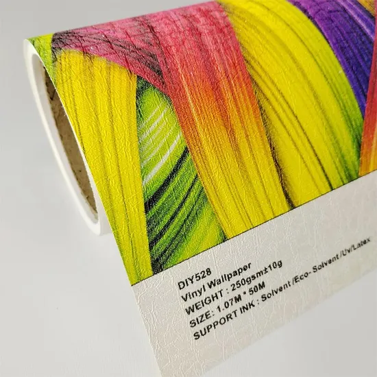 PVC Vinyl Foam Emboss Blank Printable Wallpaper Rolls for Digital Printing