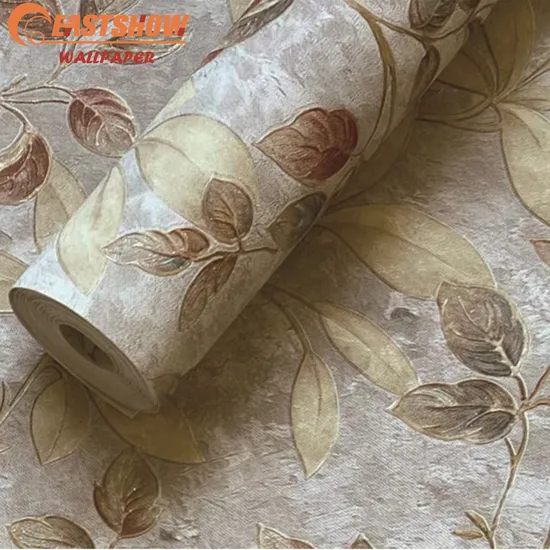 3D Wall Grace Vinyl Tropical Fabric Wallpaper Inkjet Roll with Elegant Leaf Pattern for Home Wall