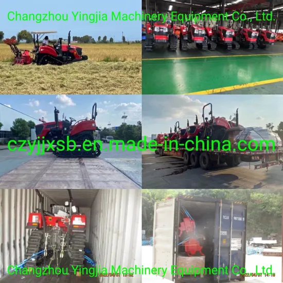 90HP Rubber Tractor Crawler Tractors for Agriculture Tractor Truck with 2.3m Cultivator