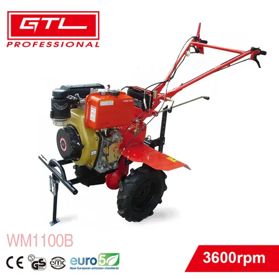 186f, 4-Stroke Farm Machinery 9HP Diesel Cultivator 80-130 Cm Working Width Rotary Tiller (WM1100B)