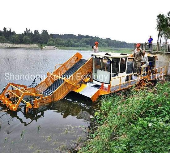 River Trash Cleaning Boat Lake Weed Harvester