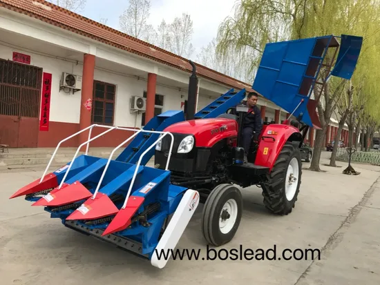 Cosechadora De Maí Z Con Mochila Boslead Montada En Tractor.