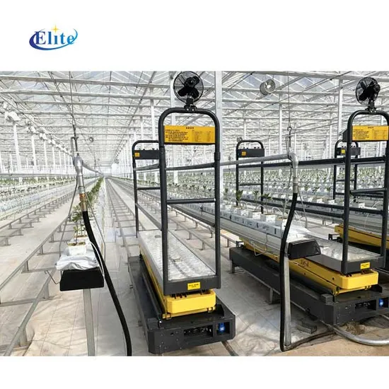 Elite Pipe Rail Scissor Lifting Fruit Transport Cart for Greenhouse