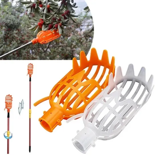 Garden Basket Fruit Picker Head Plastic Fruit Picking Tool High-Altitude Fruit Picker Picking Loquat Picking Bayberry Tool