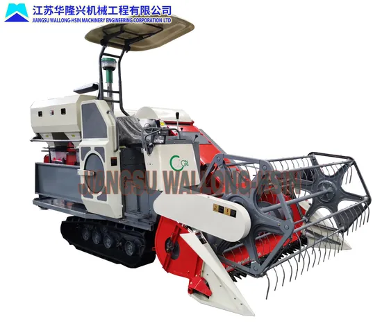 Paddy Wheat Rice Sorghum Combine Harvester Small Tank, Dual Threshing Combine Harvester Manual Grain Collection