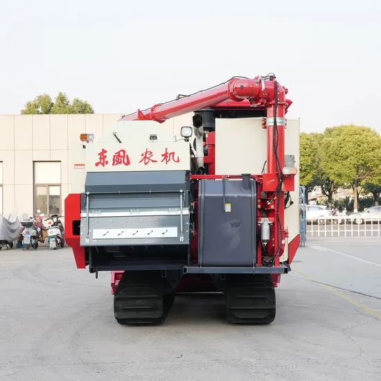 Modern Techniques Farm Machinery Full-Feed Wheat Combine Grain Compact Crawler Heavy Farm Harvester