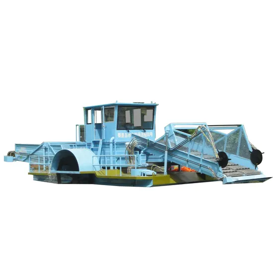 Qy Factory Price Full Automatic Water Weed Harvester River Trash Cleaning Machine