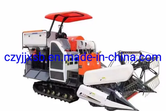 Agricultural Self-Propelled Crawler Type Maize Corn Wheat Paddy Rice Grain Combine Harvester Sack Type
