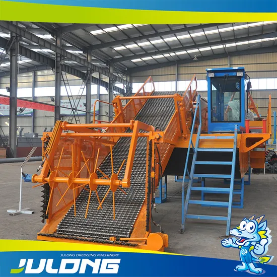 Water Hyacinth Collecting Ship Aquatic Plant Skimmer with Crushing Equipment