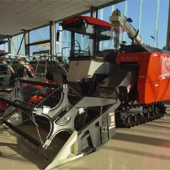 Harvestting Machine Big Tank 118HP Kubota New G4 Engine Rice Wheat Harvester