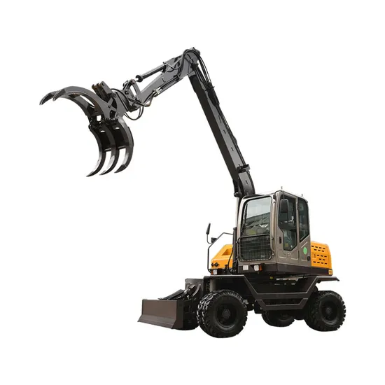 Jg90z Wheel Escavator 7ton Digger 8 Ton Bagger Wood Grab Digger Bucket Strong Power Excavator