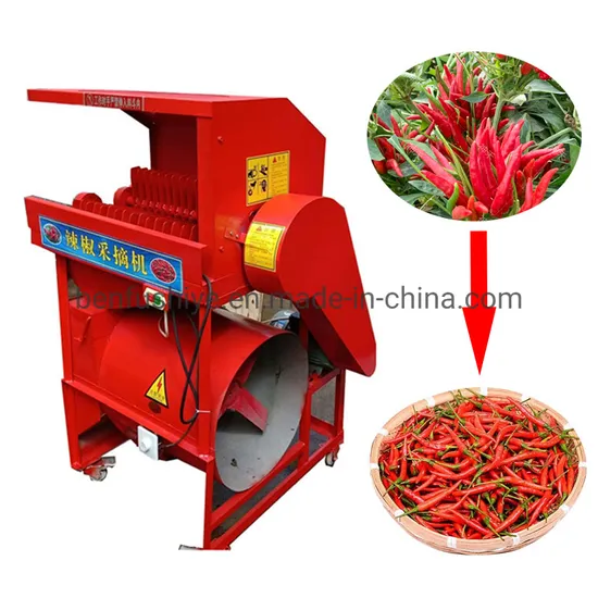 Bf-120 New Type of Dry and Wet Pepper Picking Machine Harvester Chaotian Pepper Harvesting Decap Stemming Machine Pepper Picker