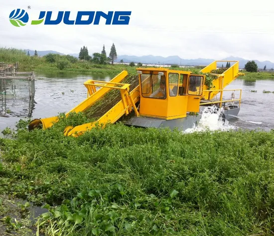 Floating Rubbish Cleaning Skimmer Boat Aquatic Hyacinth Harvester Water Waste Collecting Boat