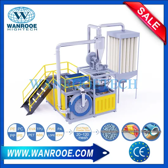 Waste Hard Soft PVC/WPC/UPVC/HDPE/LDPE/LLDPE/Nylon/Pet/ABS/EVA/PP/PE Flake Scrap Plastic Pulverizer Machine