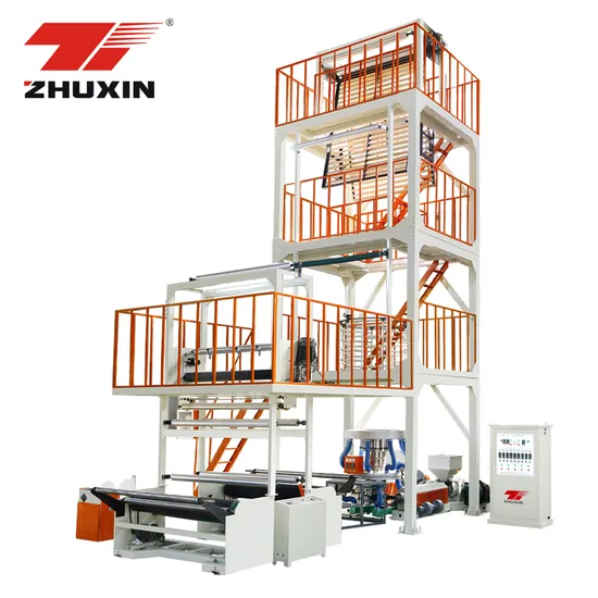 ABA Double-Layer Co-Extrusion Rotary Die Head Blown Film Machinery Two 2 Layer LDPE HDPE Plastic Film Blowing Extruder Machine Price