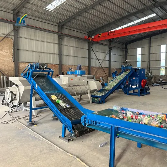 Waste Pet Bottles Barrels Tubes PVC Films Plastic Bottle Crusher Wash Dry Clean Line for Plastic Recycling Machine