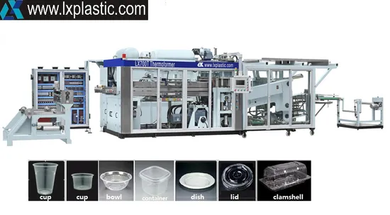 Automatic PS PP Pet Plastic Milk Tea Coffee Water Tea Cups Box Clamshell Egg Tray Container Making Thermoforming Machine