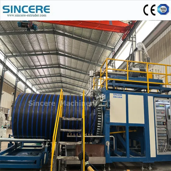 Plastic HDPE/PP/PPR/PVC/Pert Double Structural Hollow Wall Spiral Winding Sewer Corrugated Pipe Tank Extrusion Manufacturing Plant Production Machine Line