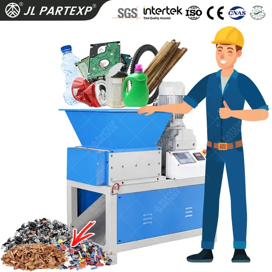 Scrap Plastic PVC PP PE Pet Bottle Can Bucket Cardboard Carton Wood Coconut Husk Foam Rubber Tire Hard Drive Disk Film Waste Recycling Crusher Shredder Machine