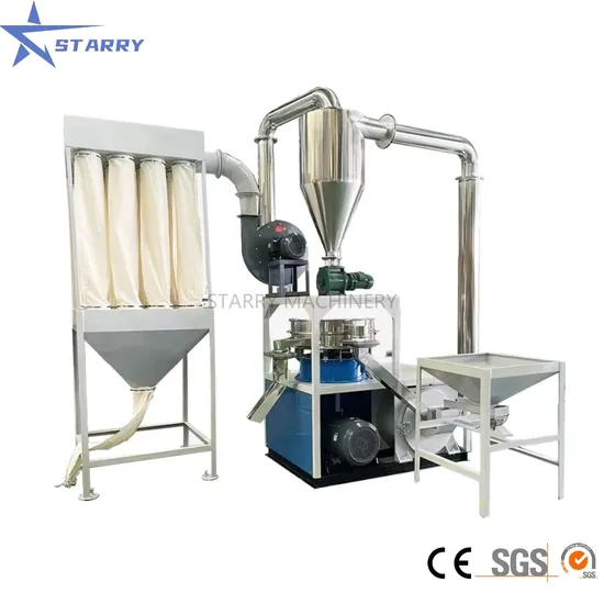 600 Automatic PE LDPE HDPE LLDPE PP PVC Pet EVA PS ABS Powder Plastic Pulverizer Grinding Milling Recycling Machine Price