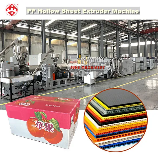 1200-2800mm Polypropylene Multilayer Grid Fluted Colorful PP Hollow Sheet Corrugated Board Packing Boxes Carton Sheet Making Extruder Manufacturing Machine