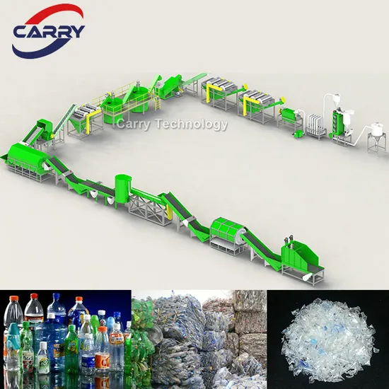 300-3000kgh Production Capacity Waste Plastic Drink Water Beverag Bottle Recycling Crushing Hot Washing Line Recycle Pet Flakes Chips Making Machine Plant Price