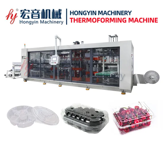 Hy-680/420 Multi Station Full Automatic Plastic Thermoforming Machine Disposable Box Fruit Container Food Tray Production Line
