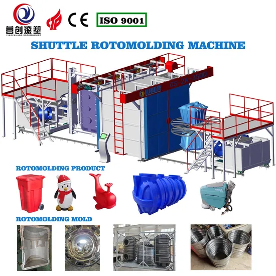 Two Arms Two Carriages Shuttle Rotomolding Machine Plastic Machine