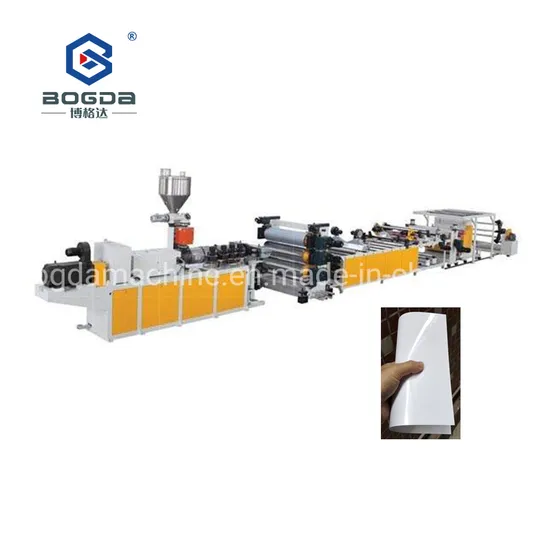 Bogda Twin Screw Plastic Extruder PVC Rigid Film Soft Sheet Extrusion Production Line Machine for Making Medical Packing Bank ID Cards and Stationery Cover
