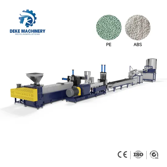 ABS PS ABS/PC Single Twin Screw Plastic Recycling Machine for Two Stage Water Cooling Strand Cutting Granulator Pelletizing Line