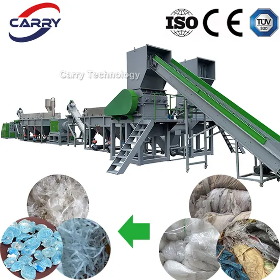 Plastic Recycling Machine PE LDPE LLDPE Film Waste PP Milk Pet Bottle Jumbo Bag Woven Bags HDPE Container Barrel Scraps Crushing Washing Production Line Plant