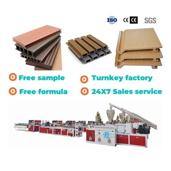 PE WPC Ceiling Fluted Grille Decking Cladding Great Wall Panel Extrusion Making Machine