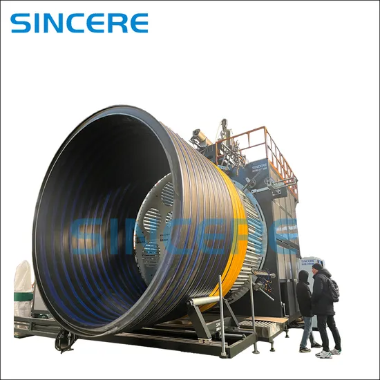 Polyethylene Plastic Hollow Wall Spiral Winding Sewage Pipe Extrusion Machine Plastic Storage Spiral Tanks Septic Tanks Manufacturing Extrusion Machine Plant
