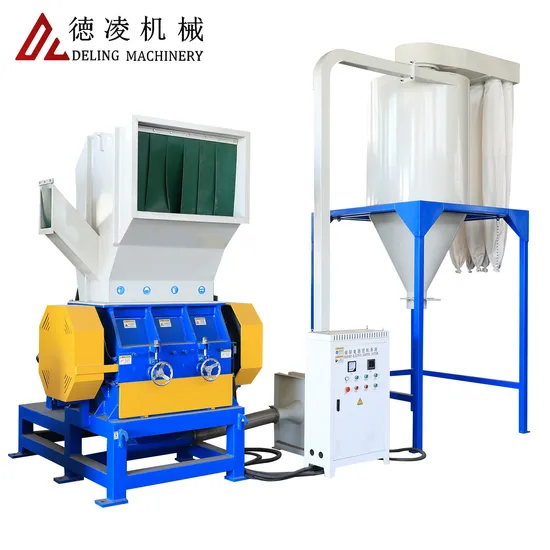 Deling Recycling Machine for Pet Bottle PVC Pipe PE Corrugated Pipe Woven Bag Plastic Bucket Film ABS PC Barrel Crushing Vertical Crusher
