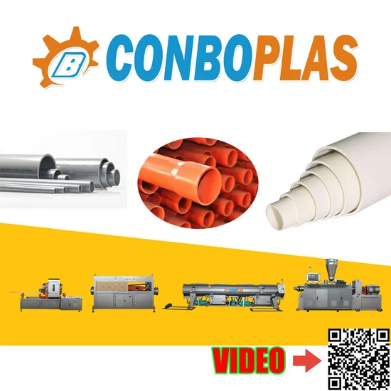 Plastic Conical Double Twin Screw CPVC UPVC PVC Pipe Extruder for 16/50/63/110/160/250/315/400/630/800mm Water Drainage Sewing Sewer Electric Conduit Hose Tube