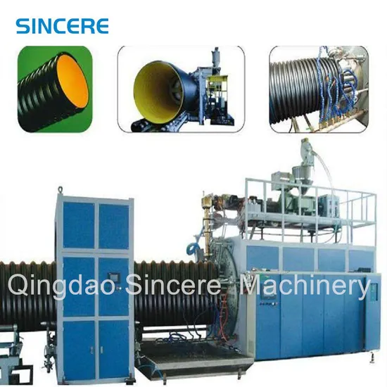 Drainage Pipe DN200-1600mm HDPE Steel Belt Reinforced Spiral Winding Corrugated Pipe Extruder Machine Production Line