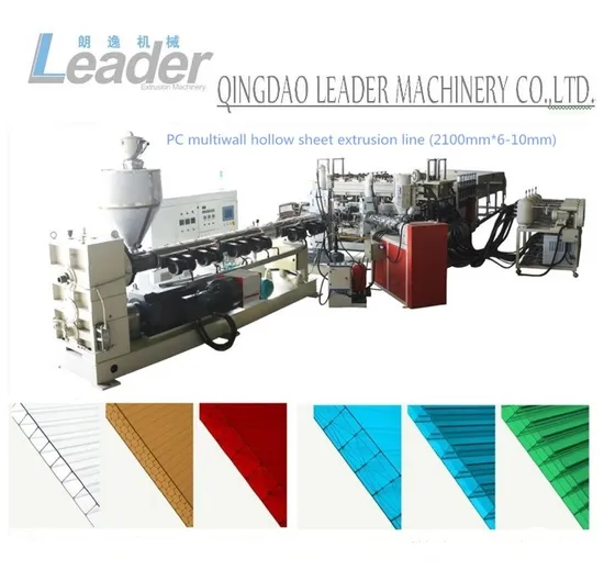 Polycarbonte PC Greca Rainbow Modular Cellular Multiwall Hollow Roofing Sheet Panel Extrusion Line Extruder Machine