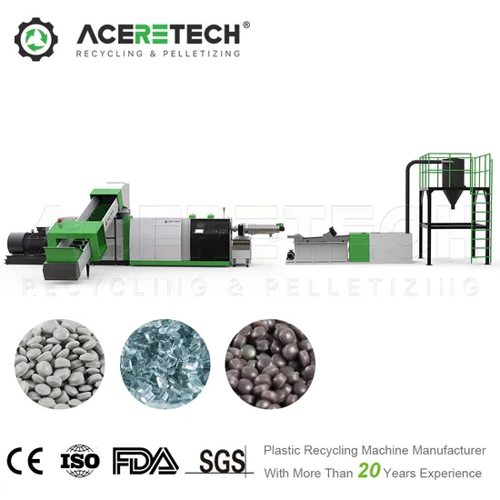 160-1200kg/H Plastic Recycling Pelletizing Machine for PE/PP/PVB/ABS/PS/Pet/XPS/EPS Flakes/Regrinds Pet with FDA Certificate