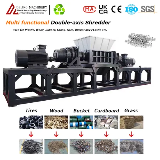 Manufacturer′s Direct Sales Chemical Blue Barrel Dual Axis Shredder for Plastic Pet PP PE PVC ABS EVA Bones Wood Rubber Metal Waste Garbage Cushing Shredding