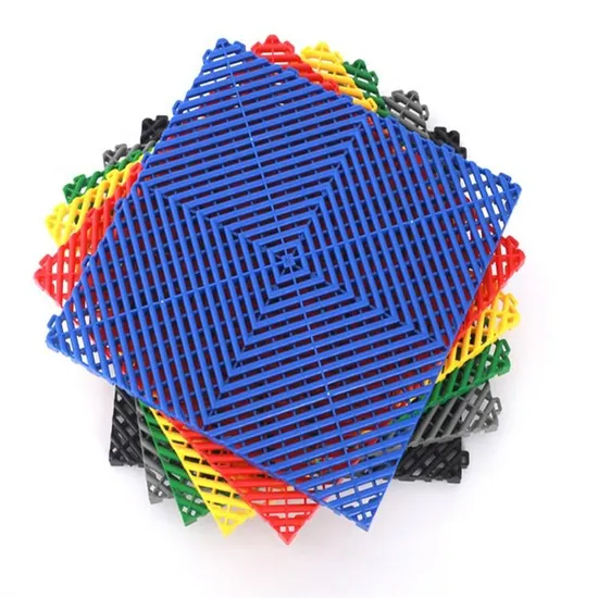 40X40X2 Anti Slip Plastic PP Interlocking Car Wash Drain Garage Floor Tile for Garage Flooring Grating